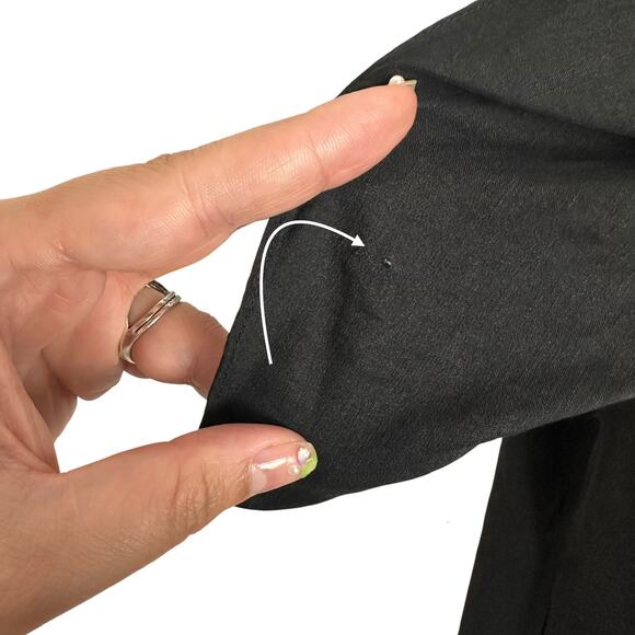 Theory Linen Blend Midi Ruffle Hem Dress Black Sz Small Resort Vacation Classic - Picture 15 of 16